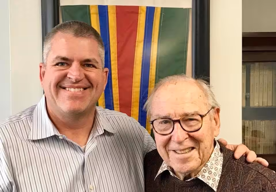 Michael Korman with Apollo 13 commander Captain James Lovell
