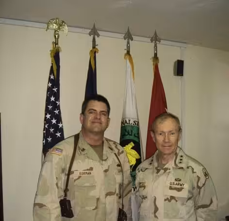 Michael Korman with General Martin Dempsey in Iraq, 2005